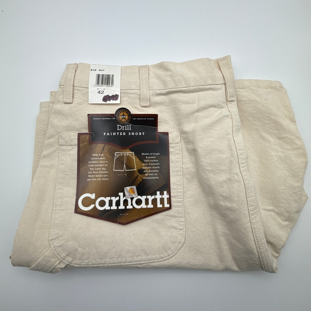 Carhartt B36 NAT‎ Drill Painter Short Natural White Cotton Canvas Mens Size 42